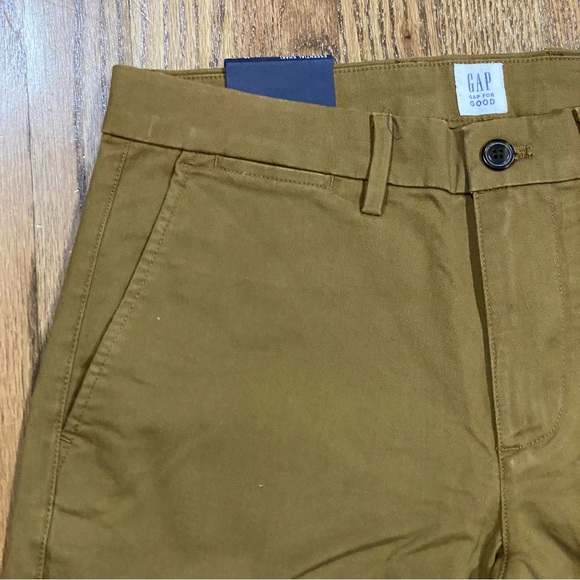 GAP Essential Khaki Slim Leg GapFlex Mid Rise Palomino Brown 29x30 Stretch Waist - Picture 5 of 6